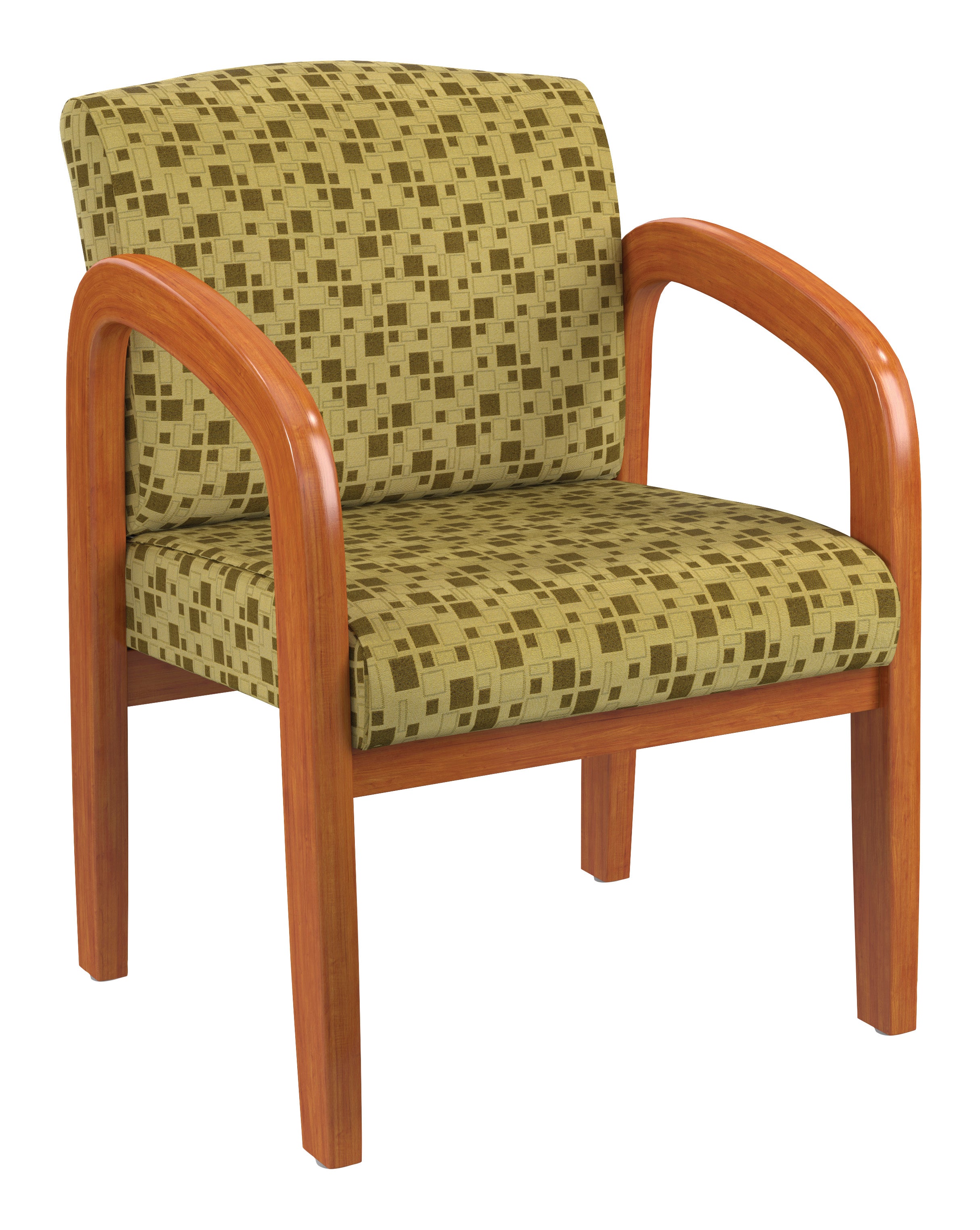 Medium Oak Finish Wood Visitor Chair 2